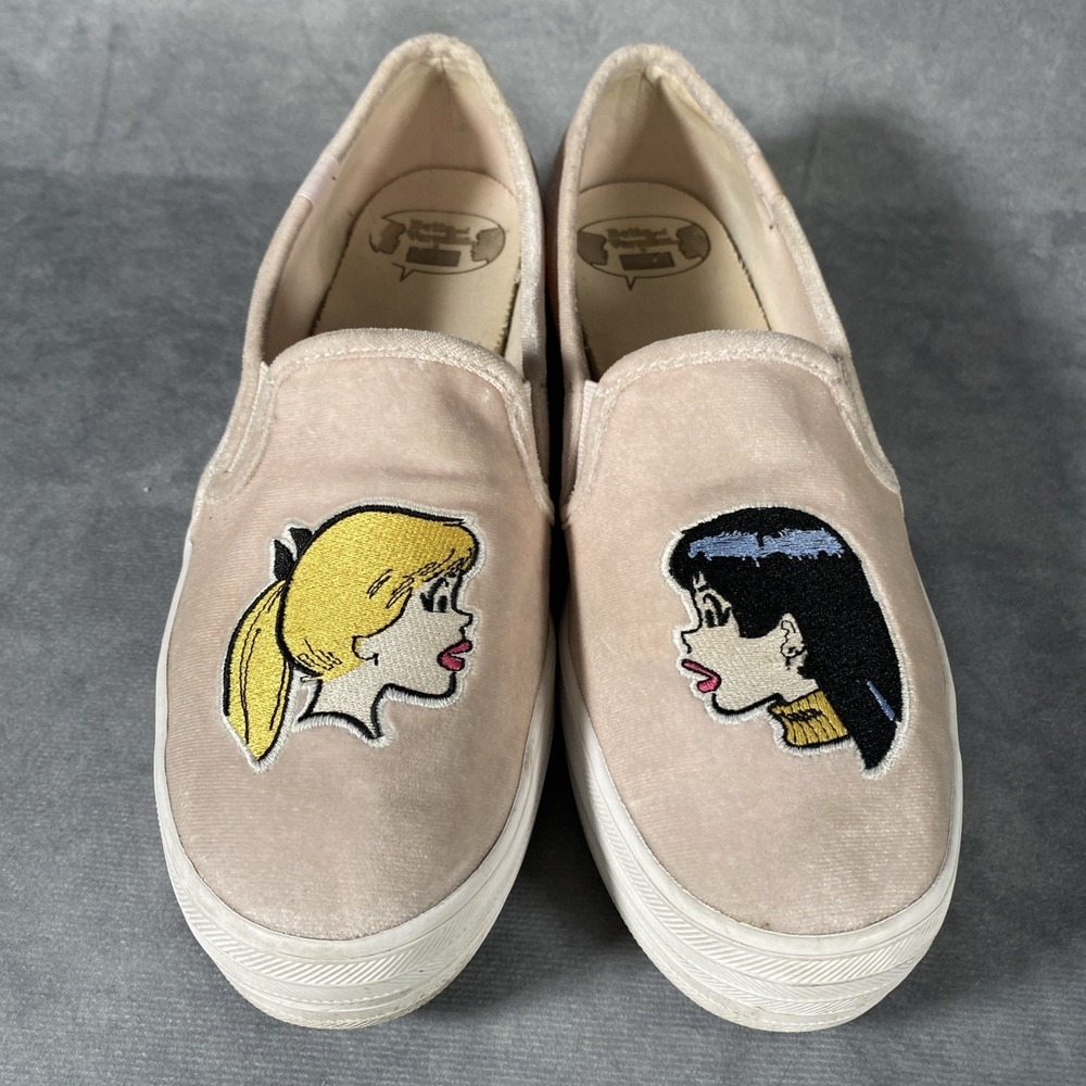Keds X Archie Betty Veronica Pink‎ Velvet Platform Rivedale Shoes Size 9.5